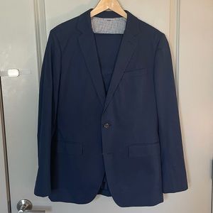 Bonobos Navy Cotton Suit - 40L, 30 Waist - Slim
